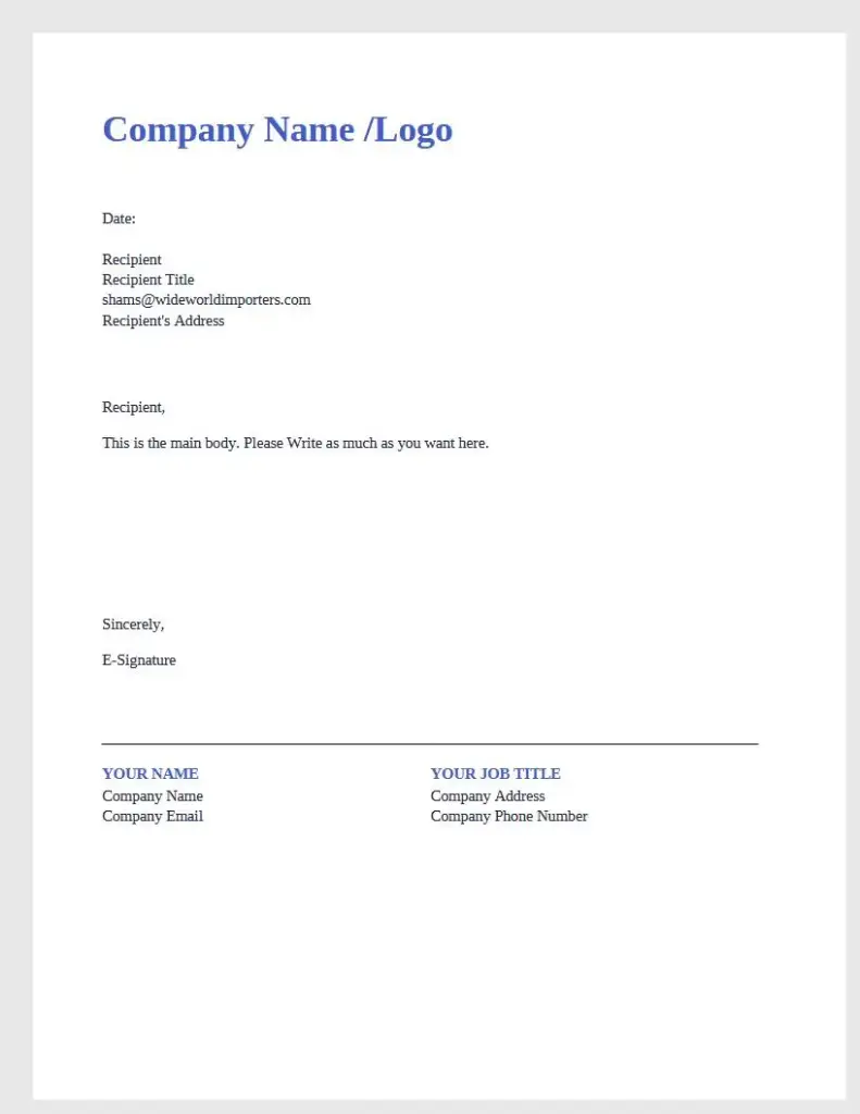 Classic Simple Letterhead