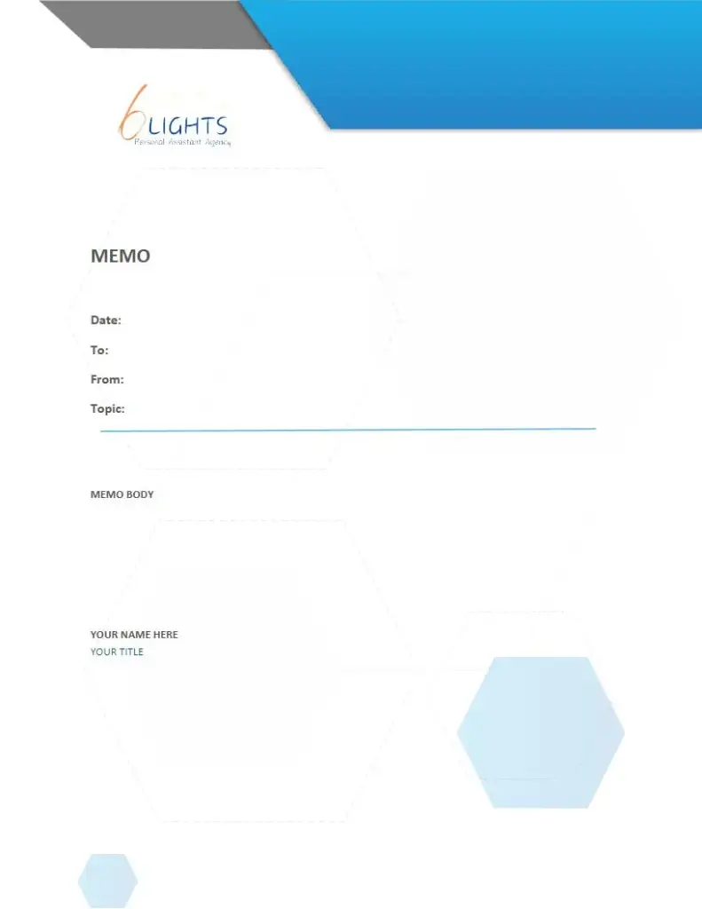 Blue and Grey Geometric Memo