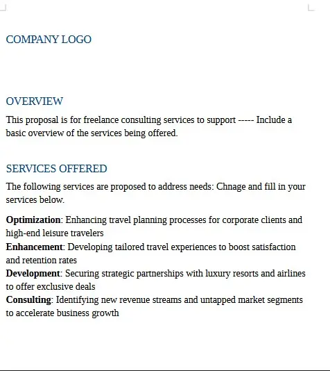 Freelancer Proposal Template