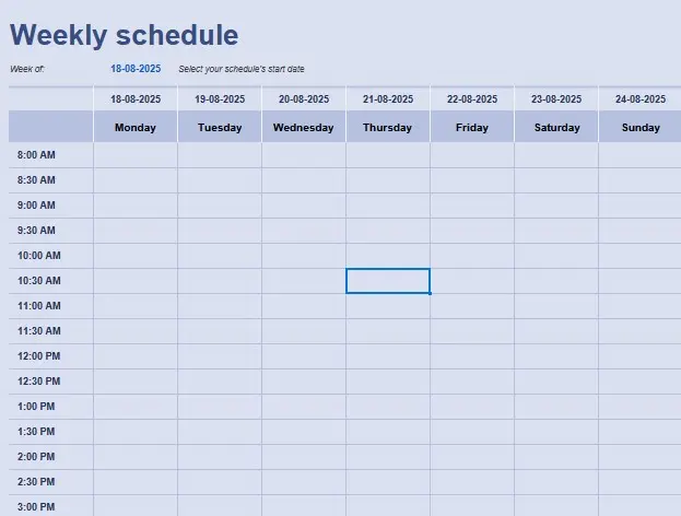 Weekly Schedule