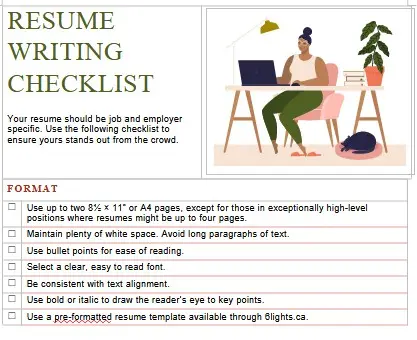 Resume Writing Checklist