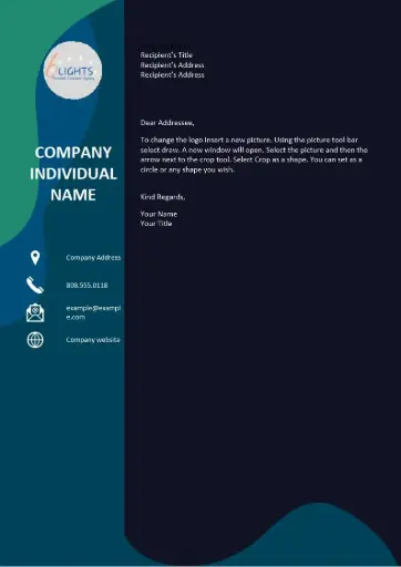 Wavy Dark Letterhead