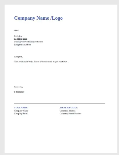 Classic Simple Letterhead