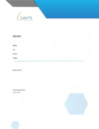 Blue and Grey Geometric Memo