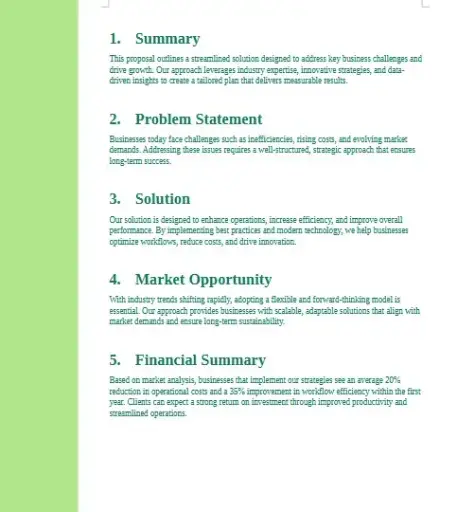 Business Plan Outline