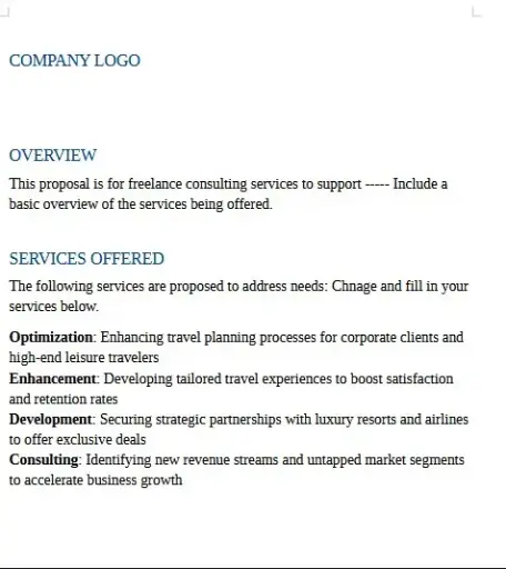 Freelancer Proposal Template