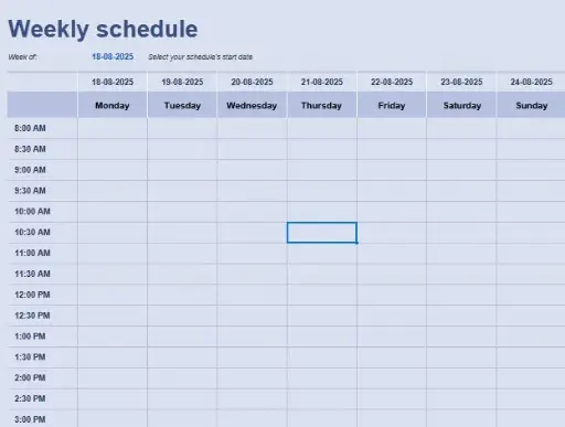 Weekly Schedule